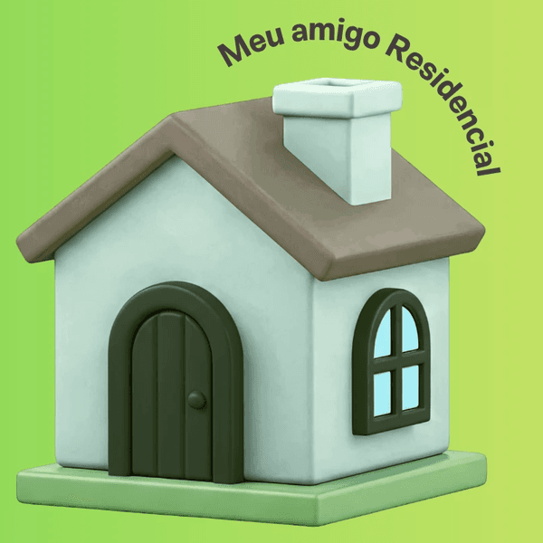 Ilustração de uma casa, mascote do Meu Amigo Residencial